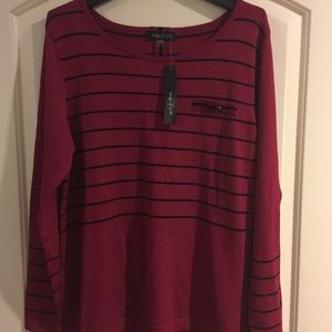 August silk striped gauge tunic.